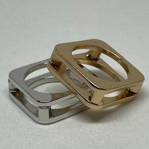 Hollow Square Ring Set (2 pcs)